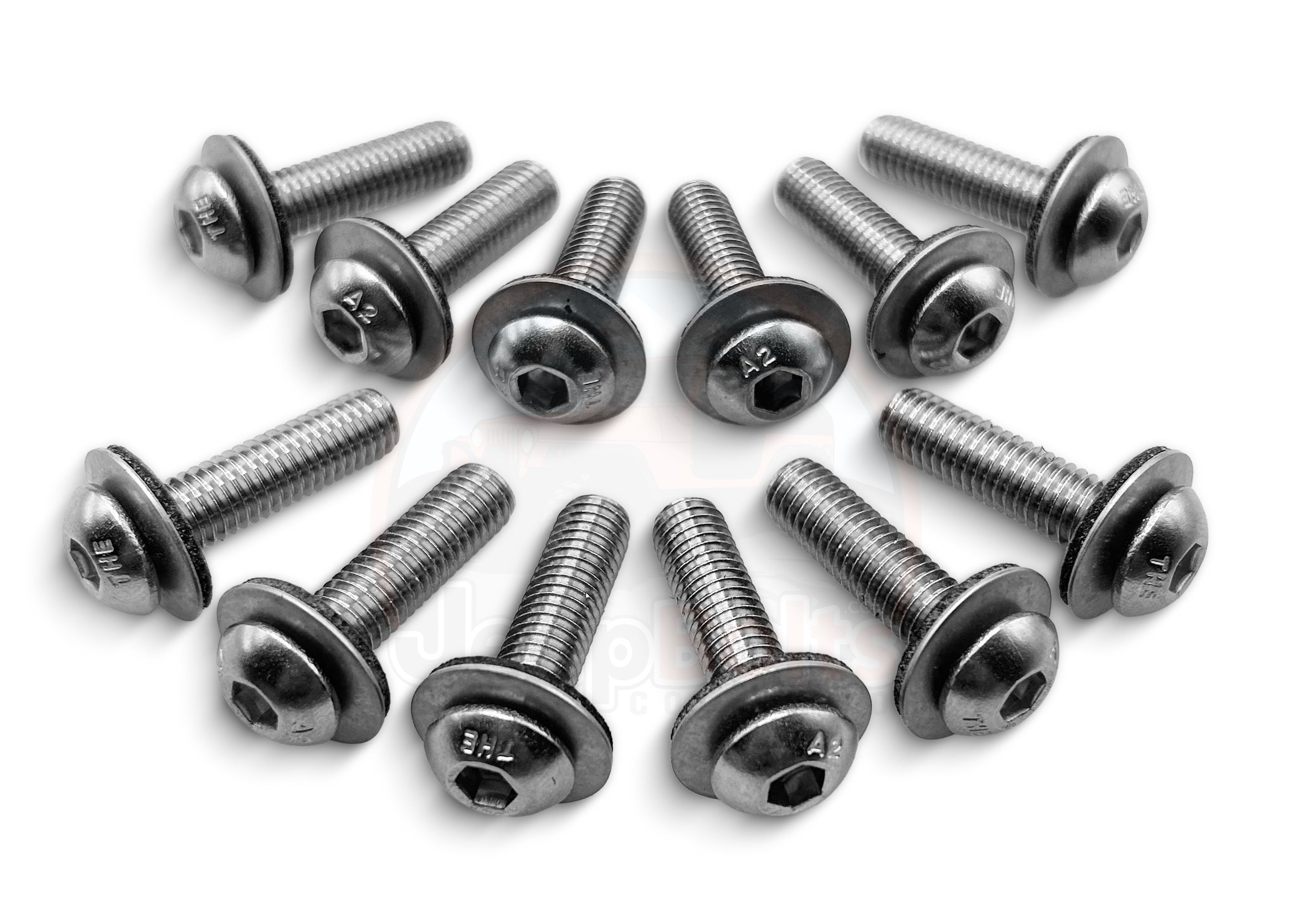 JK Jeep Wrangler Windshield Hinge 12 Rust Proof Stainless Steel Bolts - Regular -  Replaces Mopar 06508517AA