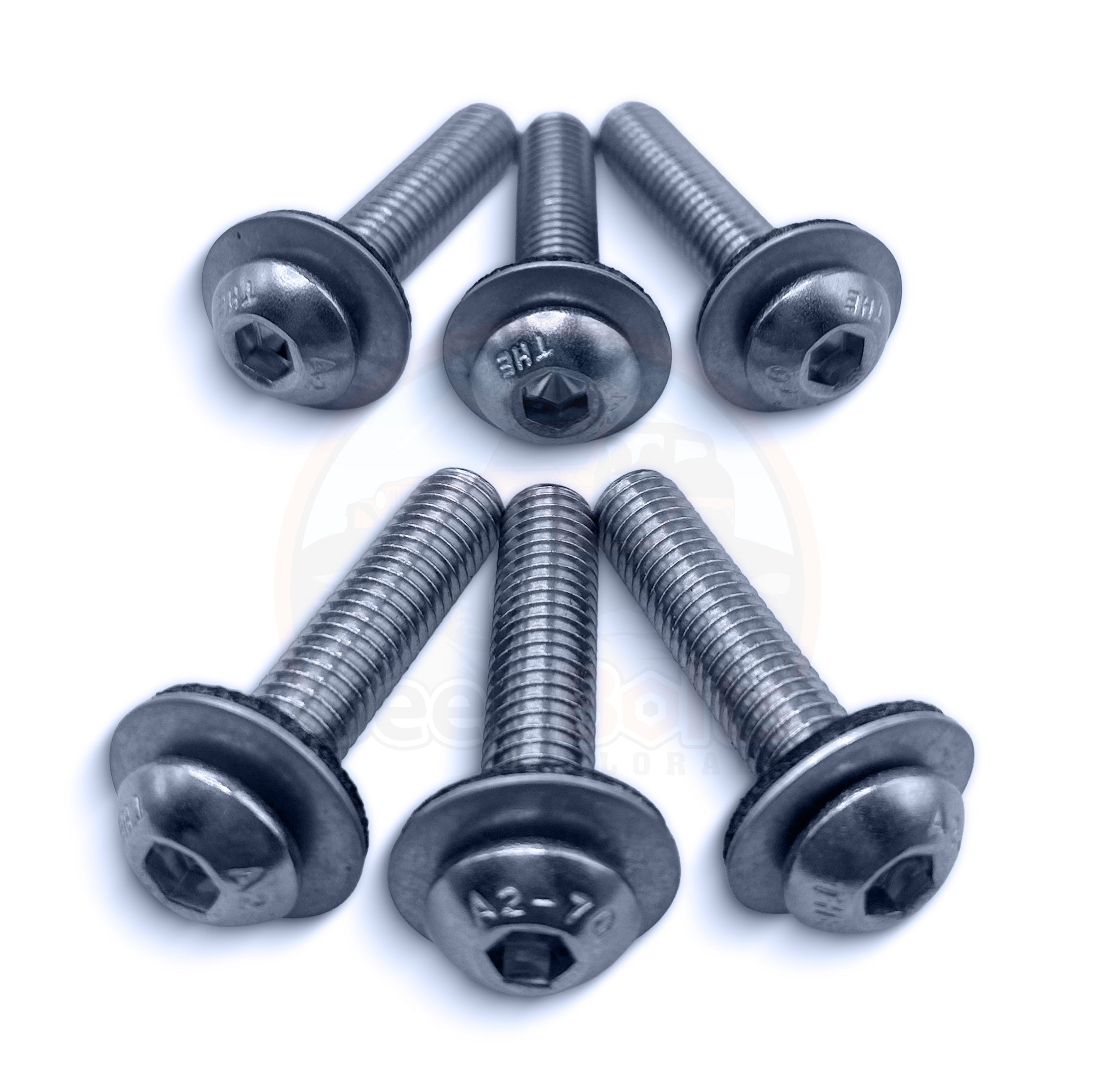 JK Jeep Wrangler Windshield Hinge 6 Rust Proof Stainless Steel Bolts Set - Long -  Replaces Mopar 06508517AA