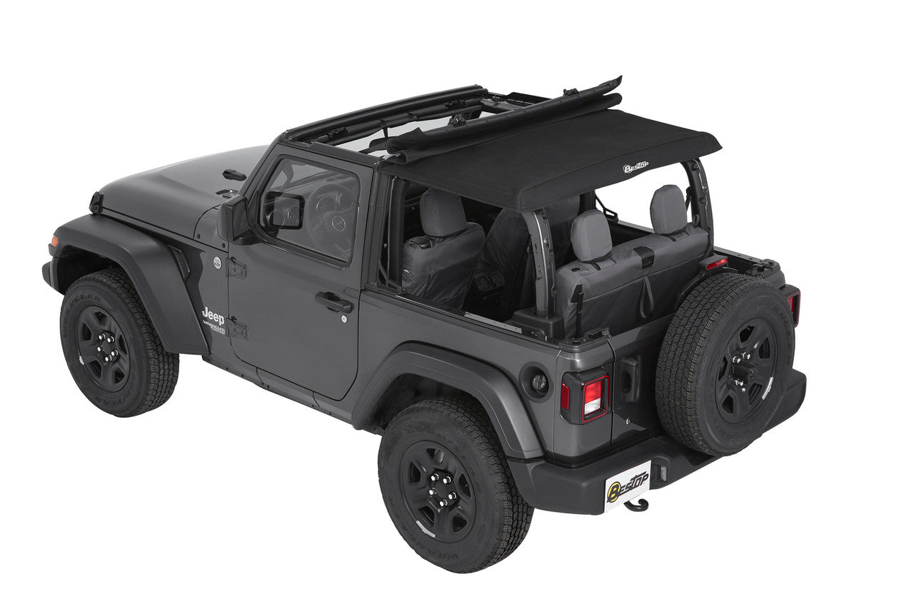 JL Wrangler Jeep Trektop Slant Back Soft Top Bestop 5686235 or 5686335 - Black Diamond