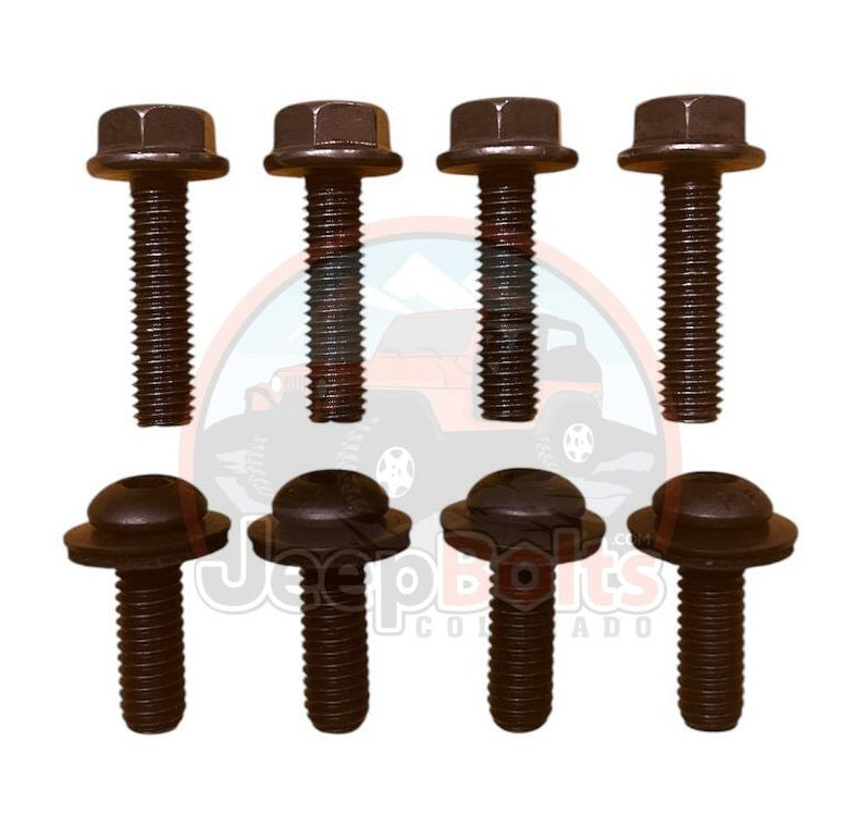 TJ & LJ Jeep Wrangler REAR Seat Bolts - 8 Bolts to hold in seats - SET