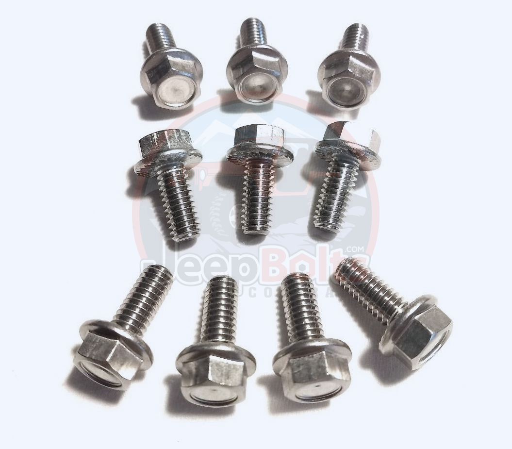 TJ LJ  CJ YJ JK Jeep Dana Axle Differential 10 Rust Proof Stainless Steel Bolts