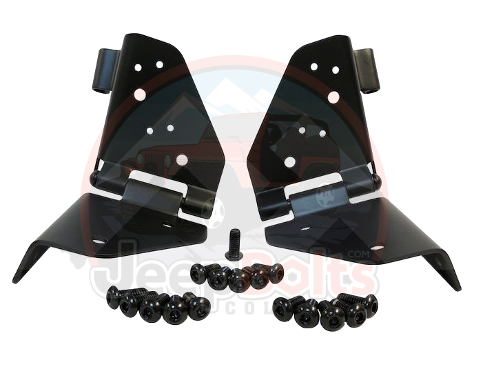 Jeep CJ5 CJ7 CJ8 Wrangler Windshield Hinges Set Stainless Steel or Black Stainless Steel