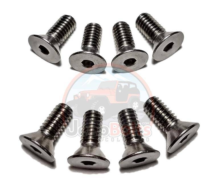CJ Series Jeep Bolts - CJ Jeep Tailgate Hinge 8 Piece Set Rust Proof Stainless Steel Bolts