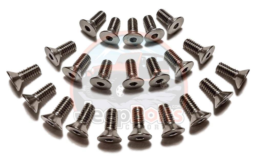 CJ Series Jeep Bolts - CJ Jeep Windshield Hinge 22 Piece Set Rust Proof Stainless Steel Bolts