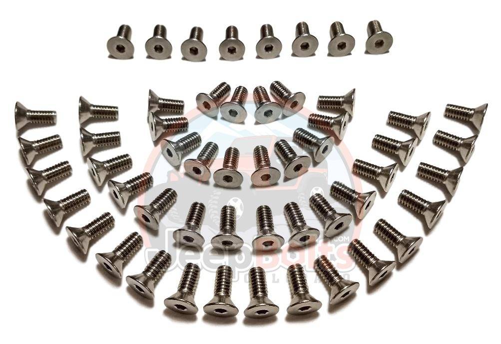 CJ Series Jeep Bolts - CJ Jeep Windshield Tailgate 46 Pc Full Set Rust Proof Stainless Steel Bolts
