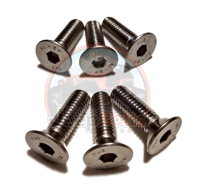 JK Wrangler Jeep Bolts - Jeep JK Wrangler OUTER Tailgate Hinge Bolts Rust Proof 6Pc Stainless Set