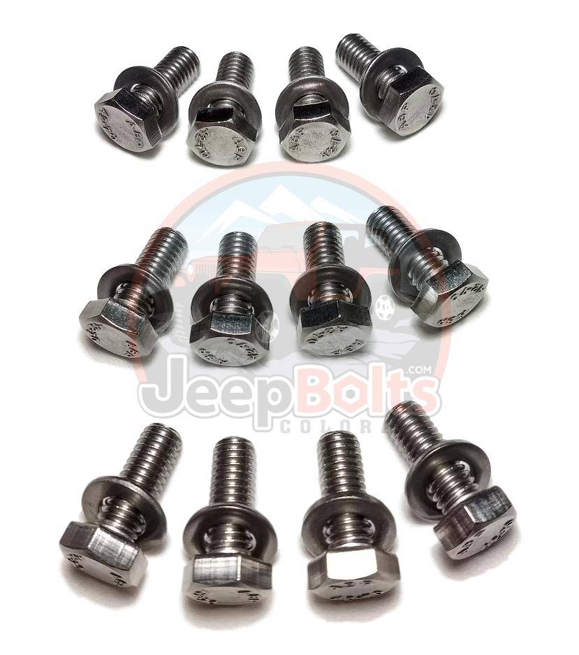 JK Wrangler Jeep Bolts - JK Jeep Wrangler INNER Door Hinge 10 Rust Proof Stainless Steel Bolts