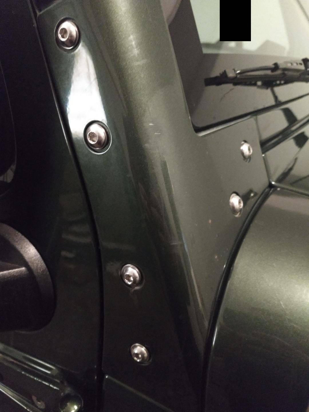 JK Wrangler Jeep Bolts - JK Jeep Wrangler Windshield Hinge 6 Rust Proof Stainless Steel Bolts Set - Regular