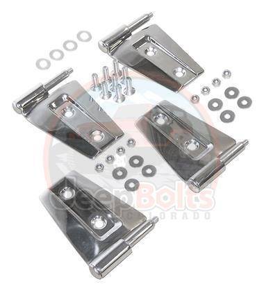 JK Wrangler Jeep Bolts - Stainless Steel OUTER Door Hinge Kit JK Jeep Wrangler Rust Proof Set