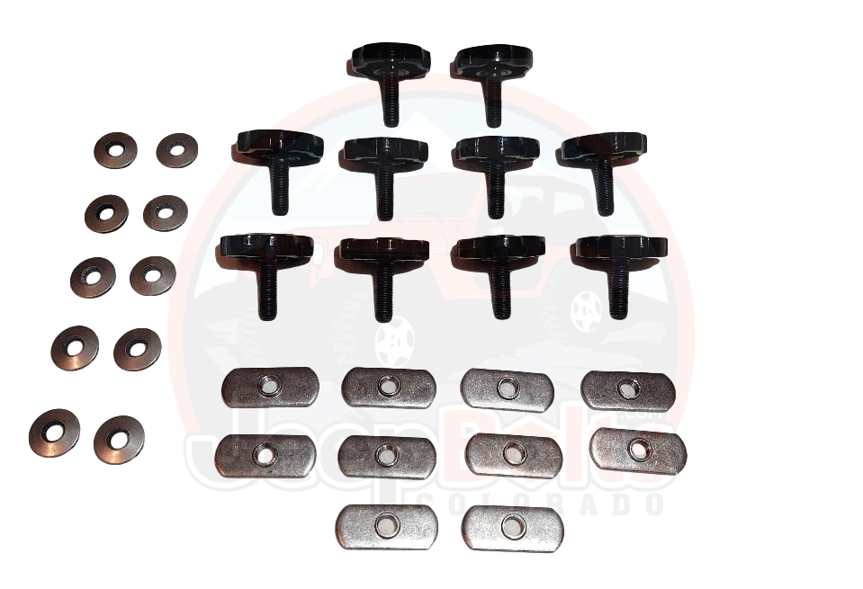 Jeep JK JKU CJ YJ TJ JL Hardtop Bolts Screws DirtMount Quick Release 10 Piece Set