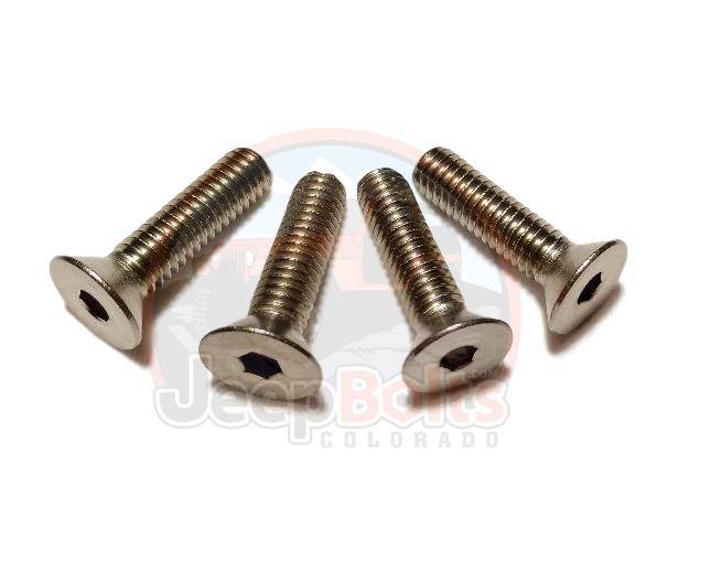 TJ Wrangler Jeep Bolts - Jeep TJ Wrangler Tailgate Tail Gate Hinge Bolts 4 Piece Rust Proof Stainless Set