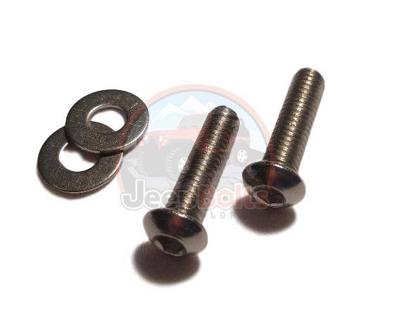 TJ Wrangler Jeep Bolts - TJ Jeep Wrangler Windshield Cap Hinge Bolts Rust Proof Stainless 4 Piece Set