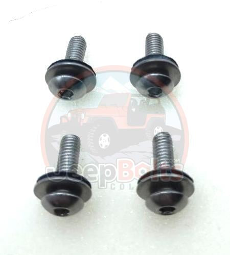 Jeep JK Wrangler Cowl Hood Bolts Rust Proof 8 Pc Nylon Stainless Set