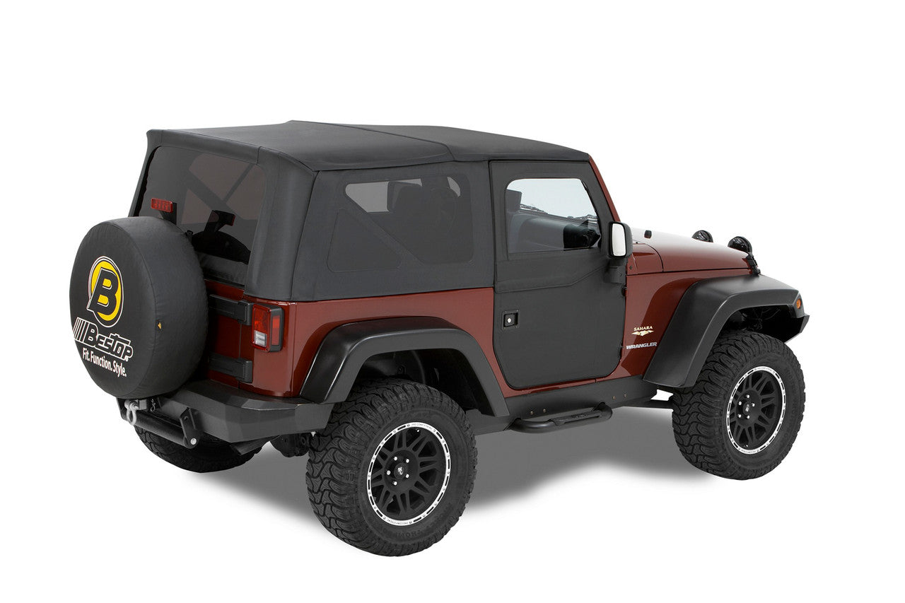 Jeep JK Wrangler Fabric Soft Full Doors - Front or Rear - Premium Black Twill or Black Diamond