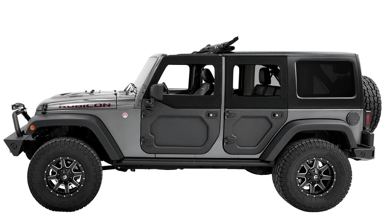 Jeep JK Wrangler Fabric Soft Upper Doors - Front or Rear - Premium Black Twill