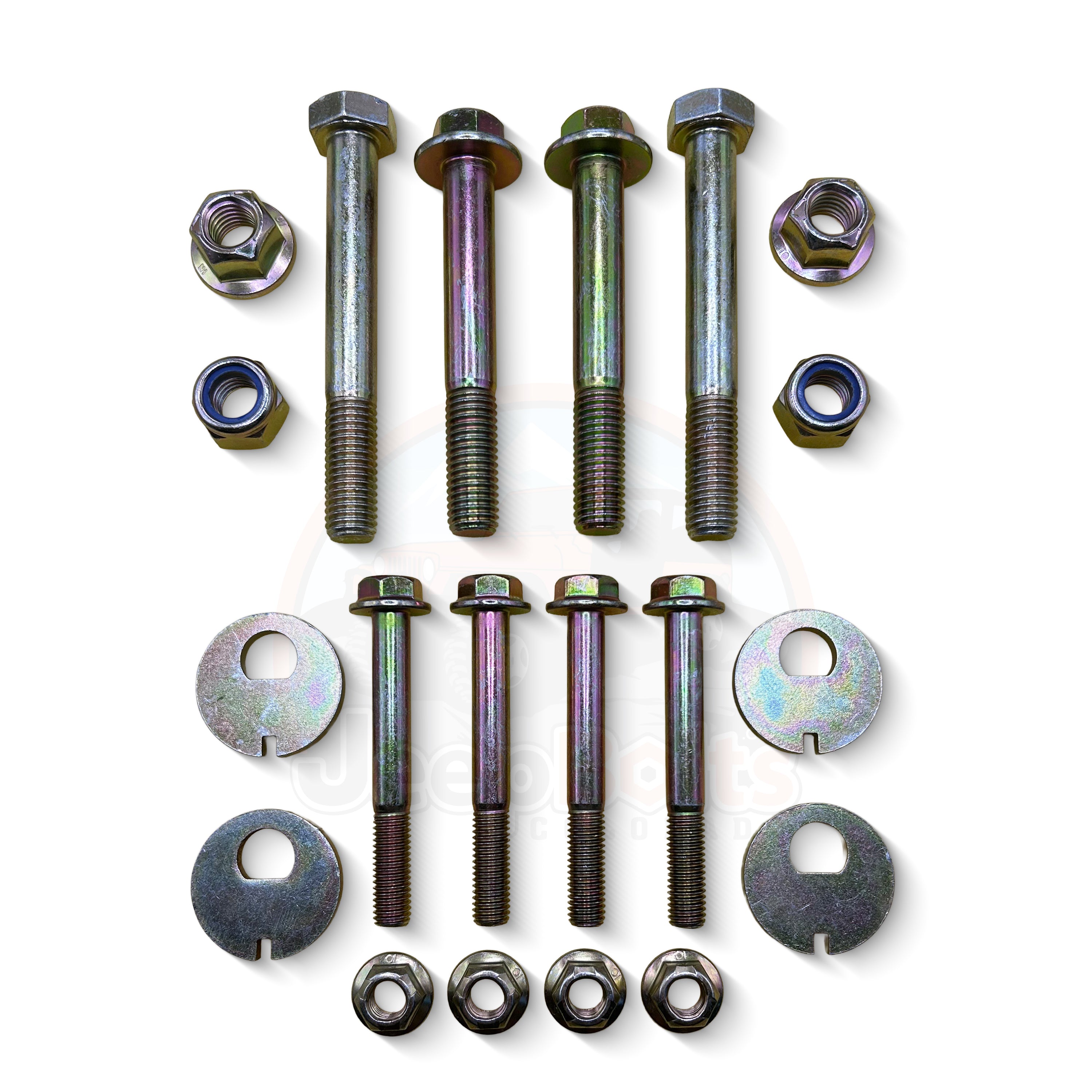 TJ & LJ Jeep Wrangler Control Arm Bolts - Front Full Set - With Cam Bolts
