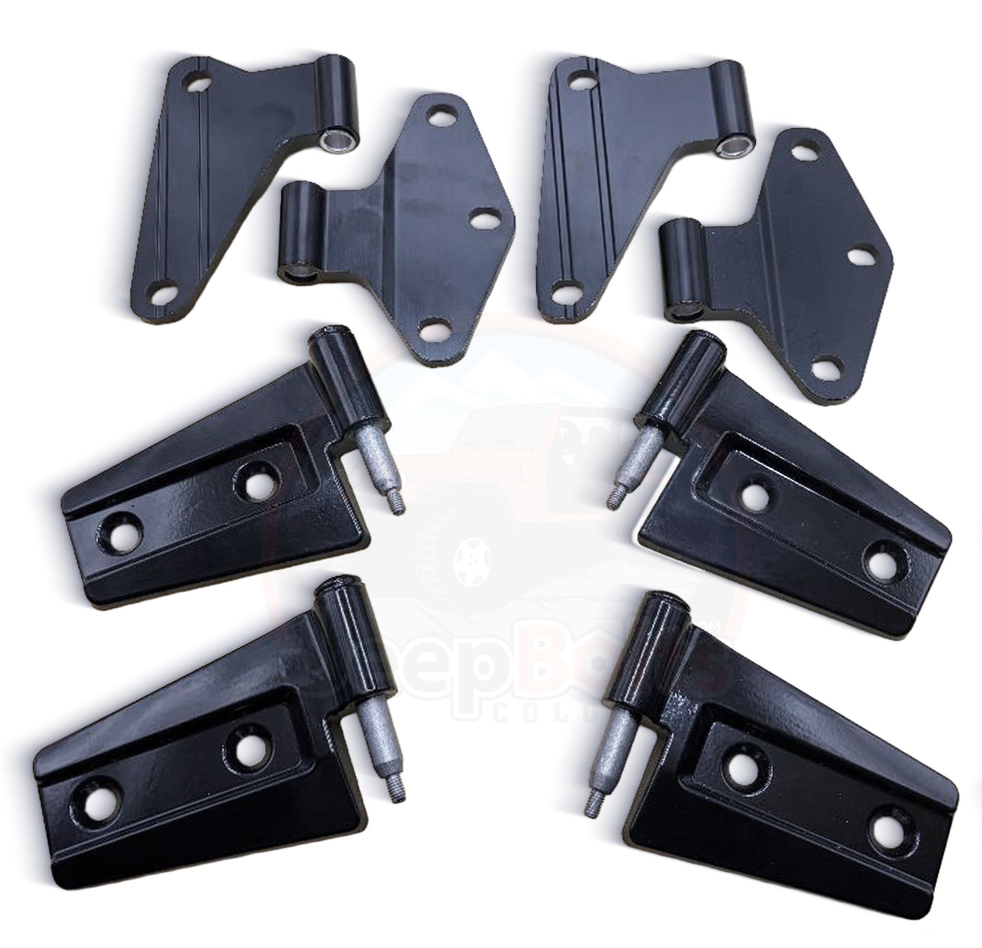 2-Door 2007-2018 Jeep JK Wrangler Door Hinges Set Black Stainless Steel