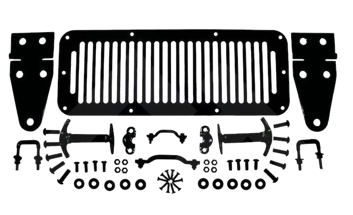 Jeep YJ Wrangler Full Hood Accessory Replacement Kit Set Stainless Steel or Black Stainless Steel