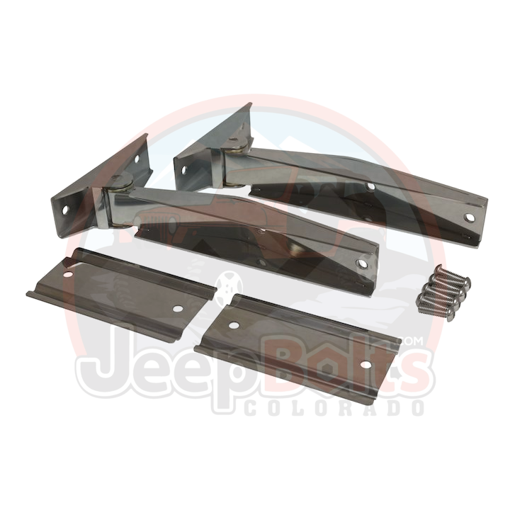 Jeep TJ Wrangler Tailgate Hinges Set Stainless Steel or Black Stainless Steel