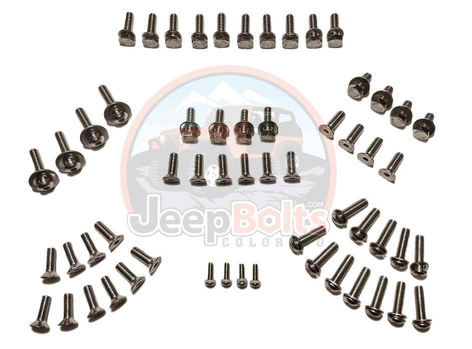 Jeep JK Hood Door Tailgate Windshield FULL Stainless Set LONG 2Door W