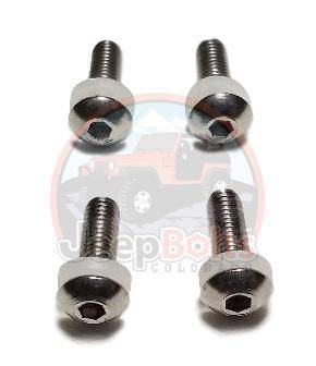 JK Wrangler Jeep Bolts - Jeep JK Wrangler Cowl Hood Bolts Rust Proof 8 Pc Nylon Stainless Set