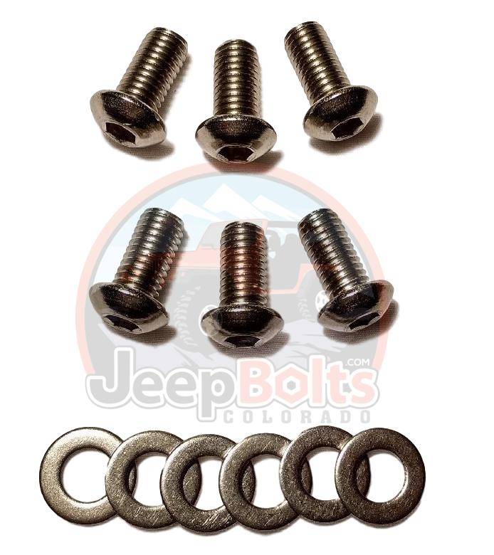 TJ Wrangler Jeep Bolts - Jeep TJ Wrangler Hood Hinge Mounting Bolts Rust Proof 12 PC Stainless Set