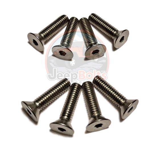 TJ Wrangler Jeep Bolts - Jeep TJ Wrangler Tailgate Tail Gate Hinge Bolts 8 Piece Rust Proof Stainless Set