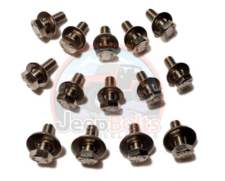 TJ Wrangler Jeep Bolts - Jeep TJ Wrangler Wall Tub & Fender Mounting Bolts Rust Proof 28 PC Stainless Set