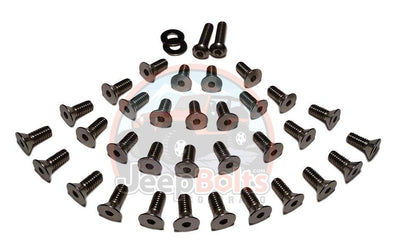 TJ Wrangler Jeep Bolts - TJ Jeep Wrangler Windshield Door Hinge Bolts 38 Piece Rust Proof Stainless Set