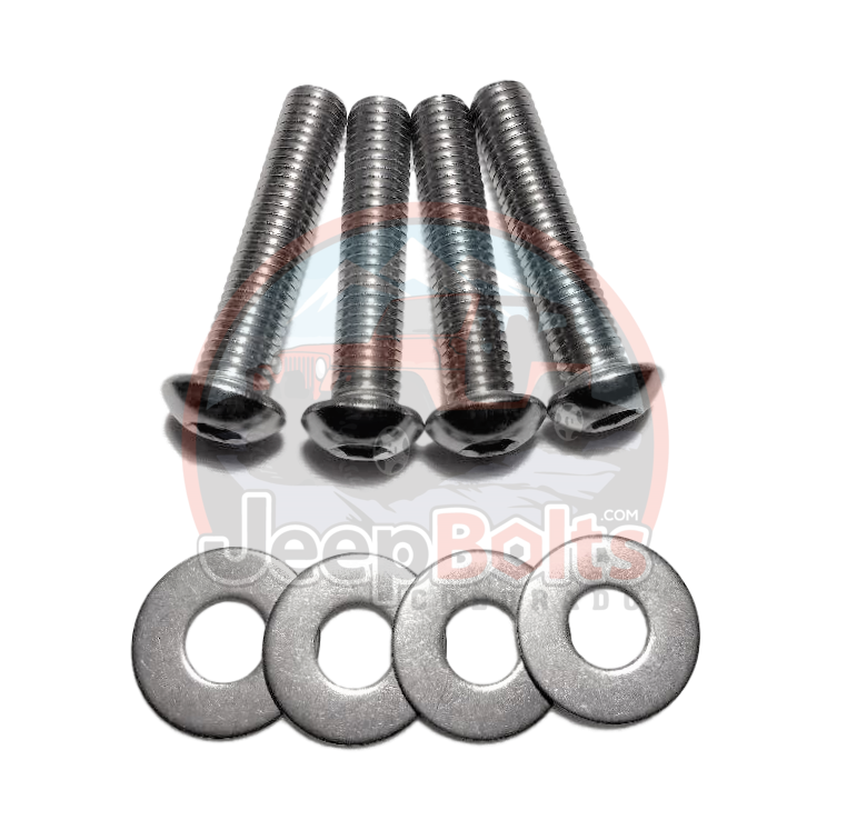 Jeep TJ & LJ Wrangler Front Bumper Bolts for Tow Hook Stainless Steel Set 8 pc